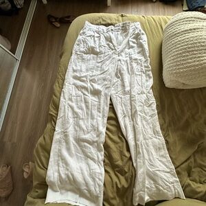 Abercrombie & Fitch white  Linen pants